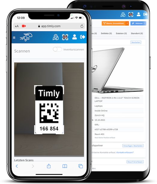 QR-Code auf dem Handy für Software Lagerverwaltung