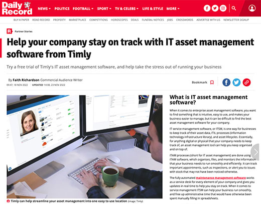 Preview of article about Timly Inventory Software